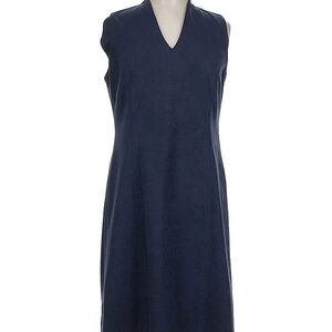 J. McLaughlin A Line‎ Navy Blue Faux Suede Sleeveless V-Neck Midi Dress